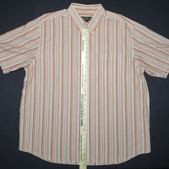 Eddie Bauer Relaxed Fit Mens Red Orange and Brown Button Up Shirt Size XL - Picture 9 of 10